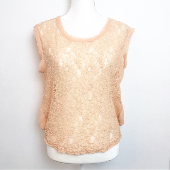 Jeans By Buffalo Lace Sleeveless Blouse-Large - Picture 1 of 8